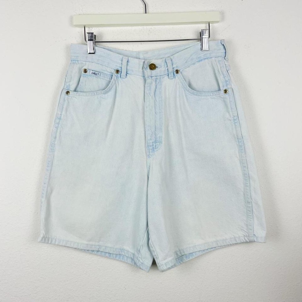 Vintage 90s‎ High Rise Light Wash Denim Shorts